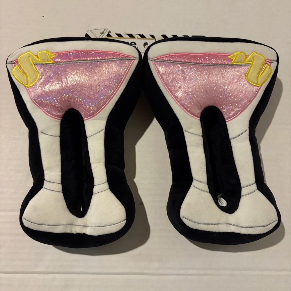 Luxe Club Pink Sparkle Martini Slipper Shoes NWT Size Medium 7-8